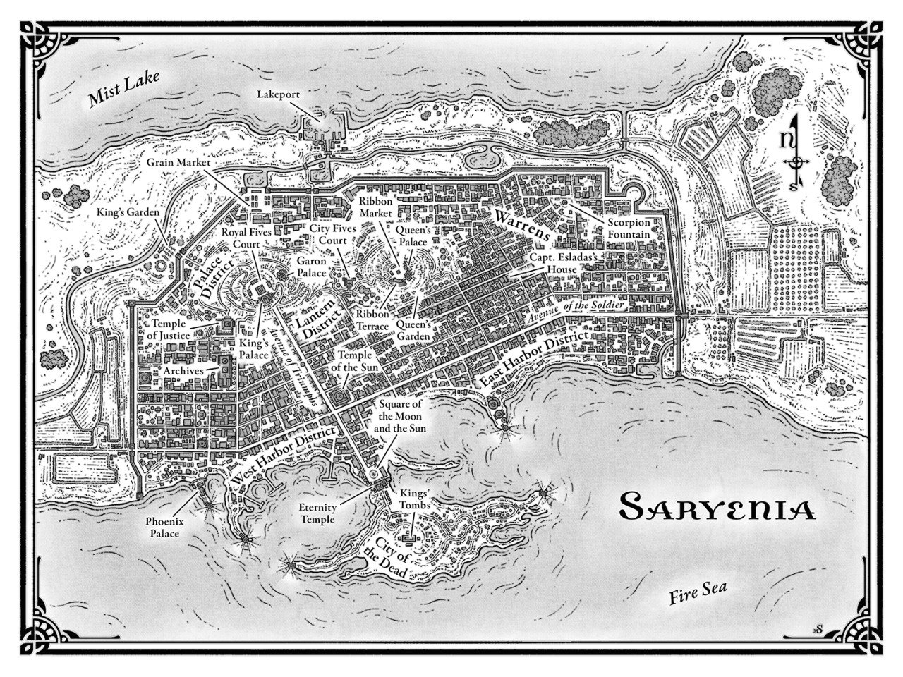 Map of Saryenia from The Novl.